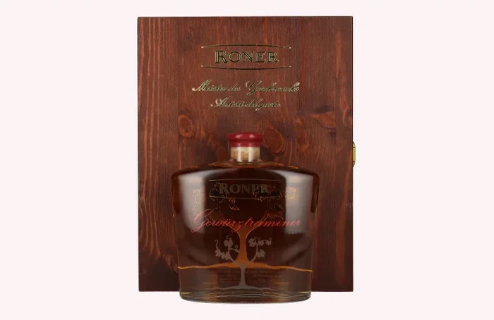 Roner Grappa Gewürztraminer Riserva 40% Vol. 0,7l in Holzkiste