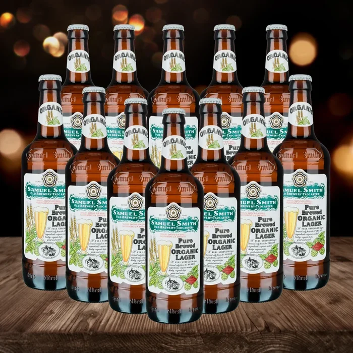 Samuel Smiths British Pure Brewed Organic Lager 355ml Bottles – 5.00% ABV (12 Pack)
