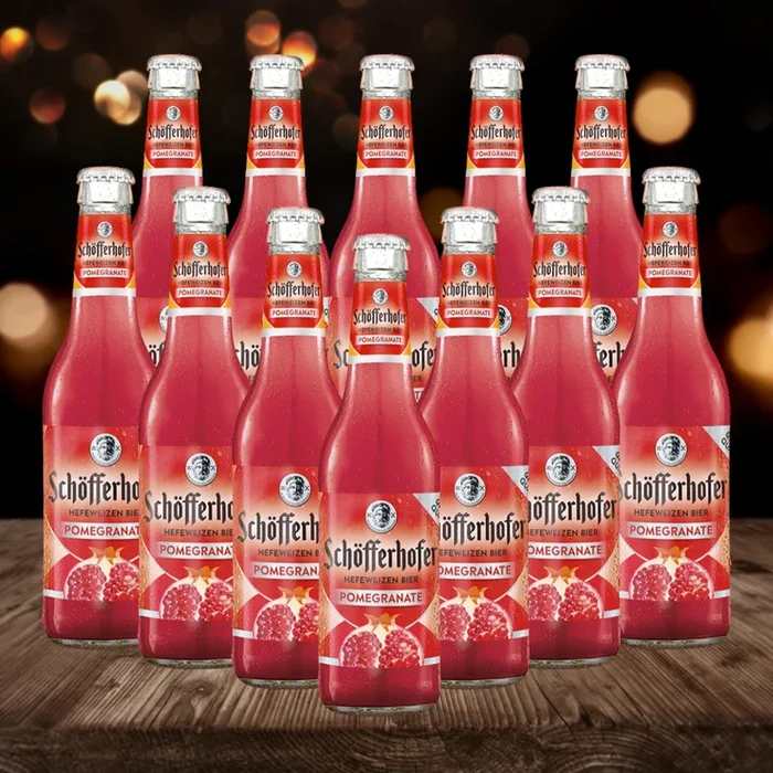 Schöfferhofer Pomegranate German Low Alcohol Beer 330ml Bottles – 2.5% ABV (12 Pack)
