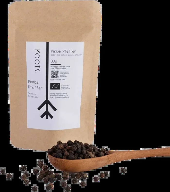 Schwarzer Pemba Pfeffer Bio Nachfüllpack