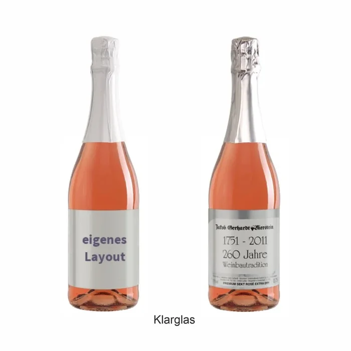 Sekt Rosé Halbtrocken 0,75 Liter Sonderausstattung – mit eigenem Etikett