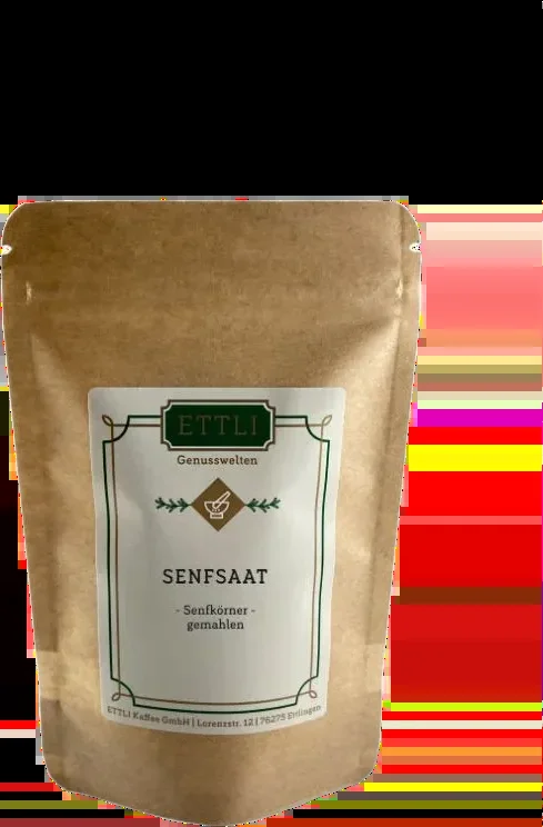 Senfsaat gemahlen