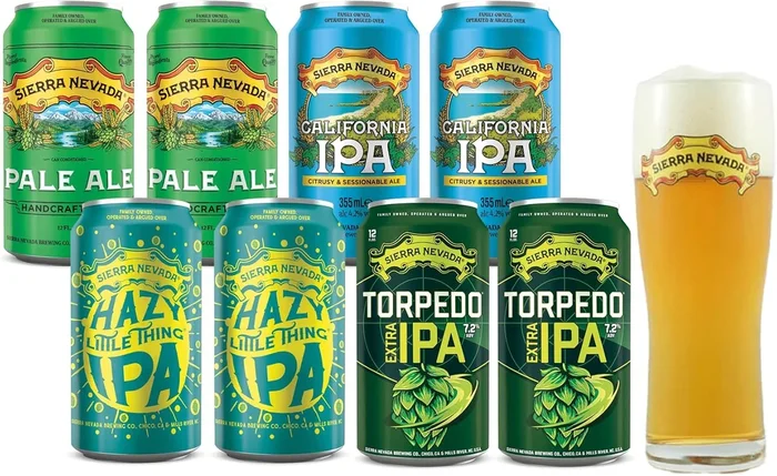 Sierra Nevada Brewing Craft Beer Mix Paket (2×4 Dosen und 1 Sierra Nevada Bierglas)