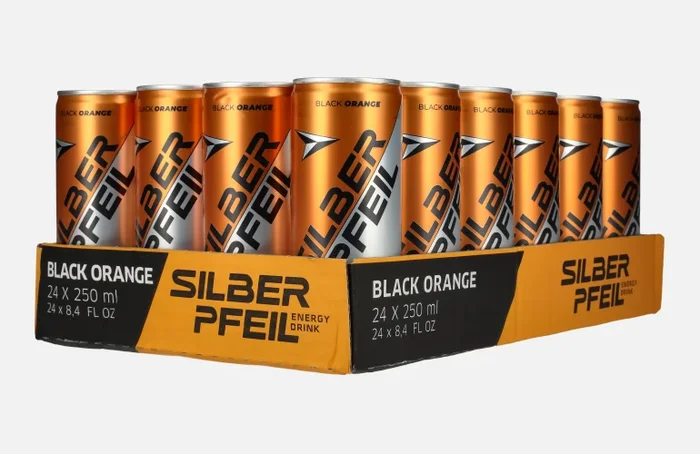 SILBERPFEIL Energy Drink BLACK ORANGE 24×0,25l Dosen Pfand
