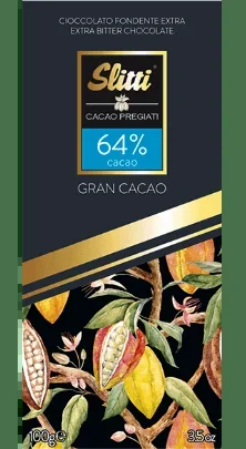 Slitti Gran Cacao 64% Kakao Edelbitter Schokoladentafel