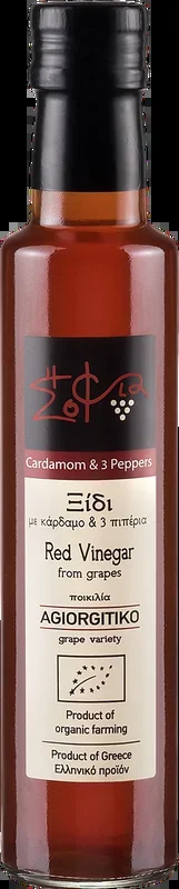 Sofia tis Fisis 3 Pepper Cardamom Vinegar – Red Organic Grape Vinegar