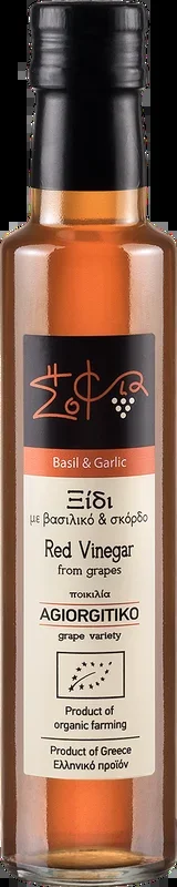 Sofia tis Fisis Basil Garlic Vinegar – Red Organic Grape Vinegar