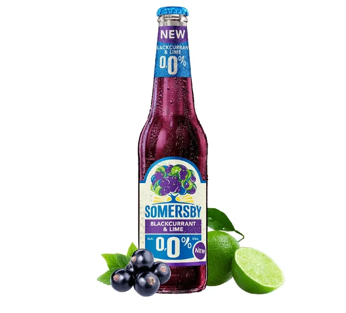 Somersby Blackcurrant & Lime 0,0 % Vol. 0,4 l– Alkoholfreies Bier mit Johannisbeer- und Limettengeschmack