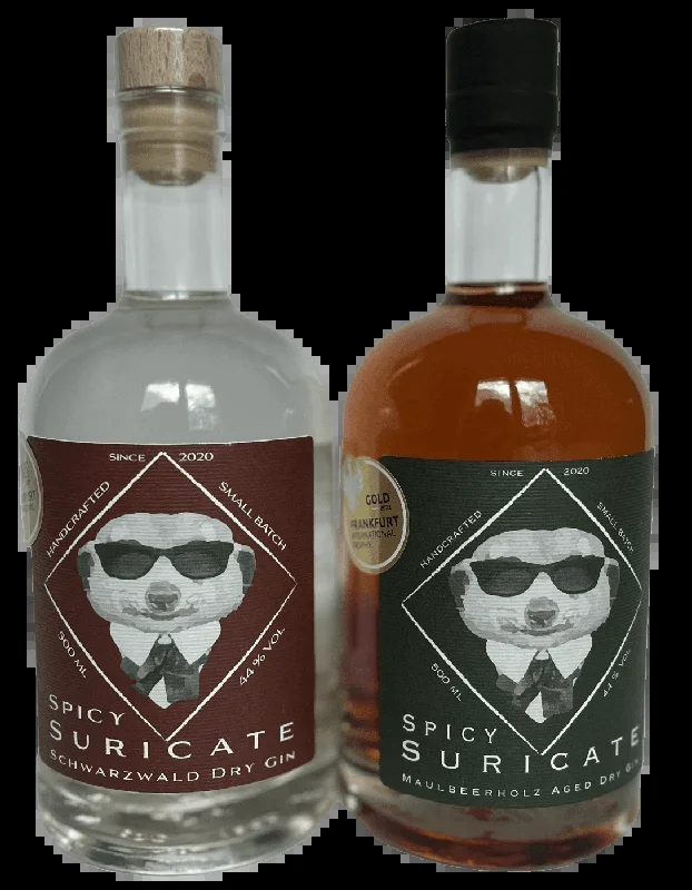 Spicy Suricate Gin tasting set (1x London Dry Gin + 1x Aged Dry Gin)