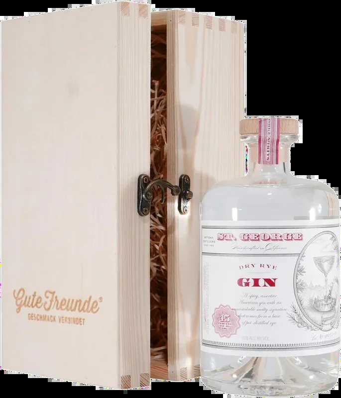 St. George Dry Rye Gin with wooden gift box