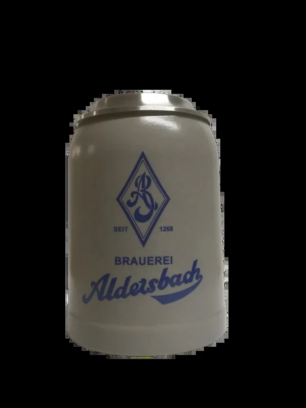 Stüberlkrug 0,5 l mit Zinndeckel und Gravur