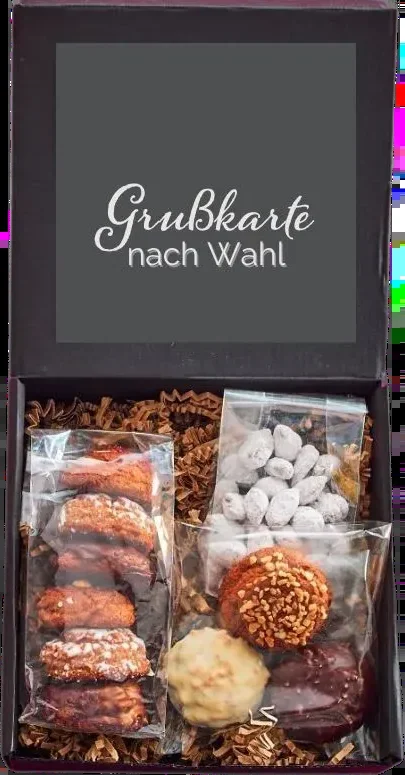 Sweet treasures gift box (1x roasted vanilla almonds + 9x gingerbread)