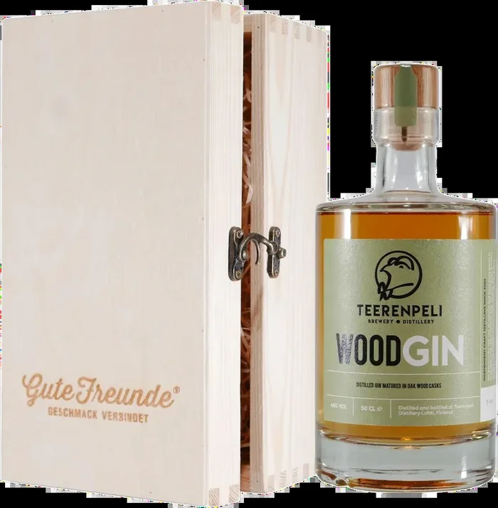 Teerenpeli Wood Gin mit Geschenk-Holzkiste