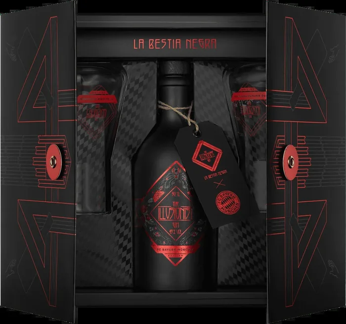 The Illusionist La Bestia Negra – Gift set (1x FC Bayern Gin + 2x glasses + 1x cocktail brochure)