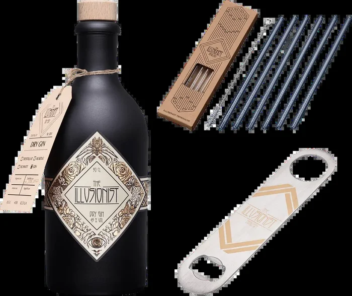 The Illusionist Potion Package (1x Dry Gin + 1x Flaschenöffner + 6x Strohhalme)