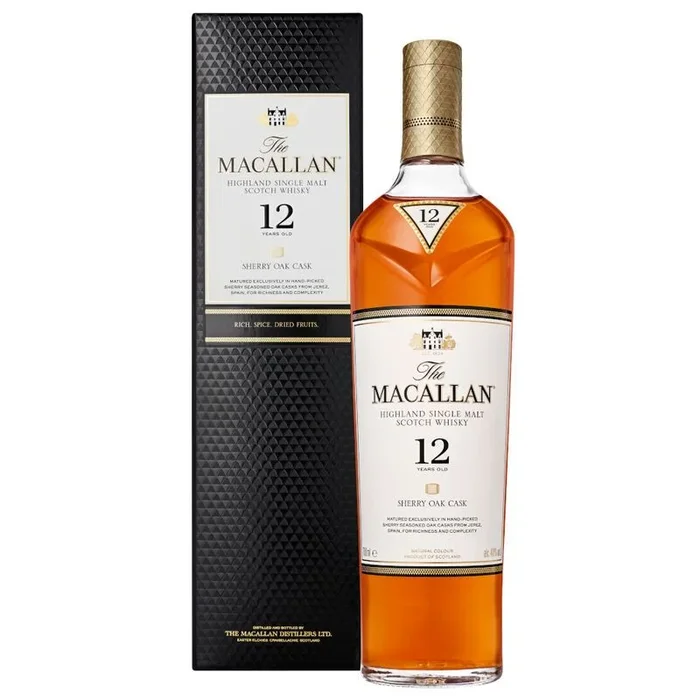 The Macallan 12 Years Sherry Oak Cask – Highland Single Malt Scotch Whisky Flasche (0,7 Liter)