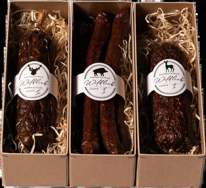 The Wild Three tasting package (1x fallow deer salami + 1x fennel deer salami + 1x wild boar cracker)