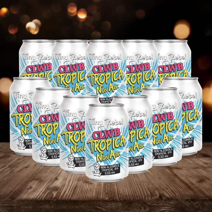 Tiny Rebel ‚Clwb Tropica NA‘ British Alcohol-Free Beer 330ml Cans – 0.5% ABV (12 Pack)