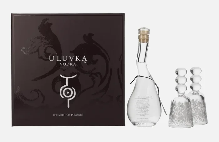 U’Luvka Vodka 40% Vol. 0,1l in Geschenkbox mit 2 Gläsern