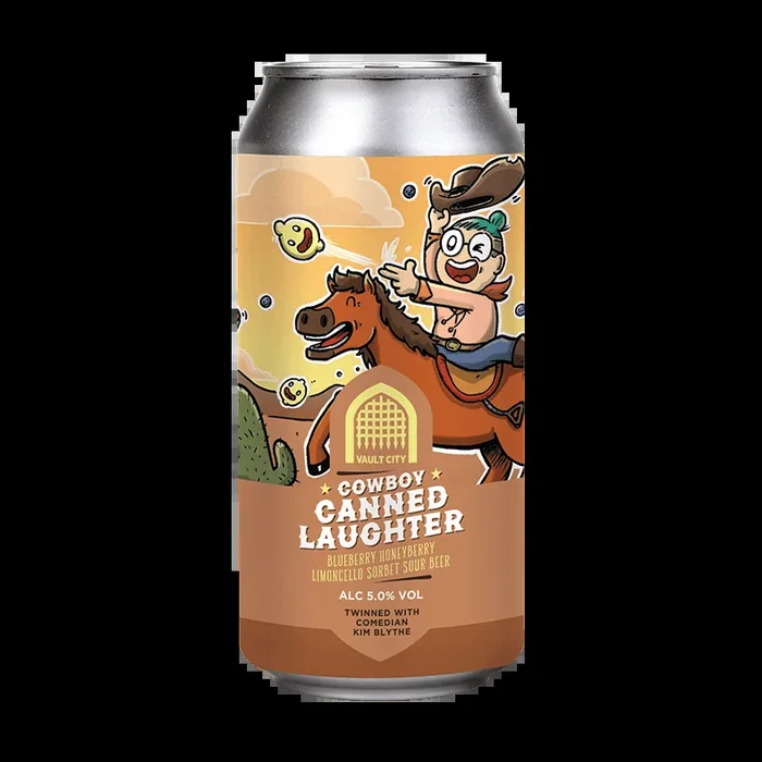 Vault City Brewing Cowboy Canned Laughter Blueberry Honeyberry Limoncello Sorbet Sour Beer x Kim Blythe
