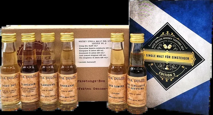 Vita Dulcis Whisky Tasting Box Single Malt for Beginners Edition No. 2 (6x Whisky Minis)