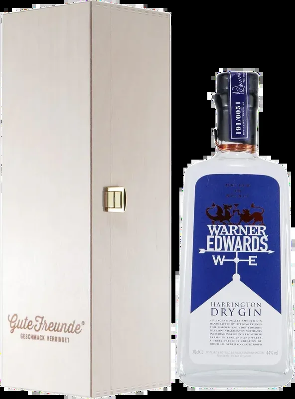 Warner Edwards Harrington Dry Gin with wooden gift box