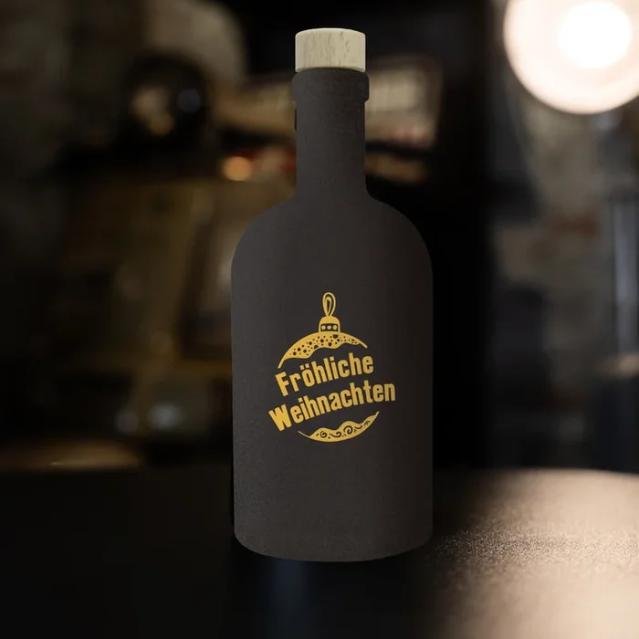 ? Weihnachtslikör Pflaume Zimt | Flasche „Fröhliche Weihnachten“