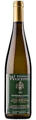 Wein Saale Unstrut Weißwein Weißburgunder 2018 feinherb Weingut Waschfeld Deutscher Prädikatswein Auslese Freyburger Mühlberg