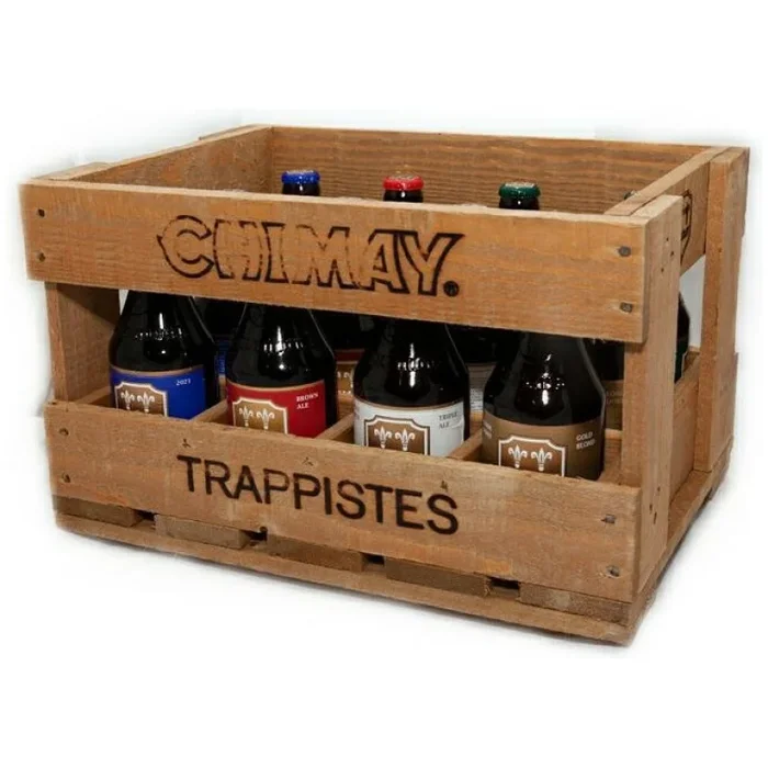 Zestaw Chimay w drewnianej skrzynce (12×330 ml) TRAPPIST – Belgia
